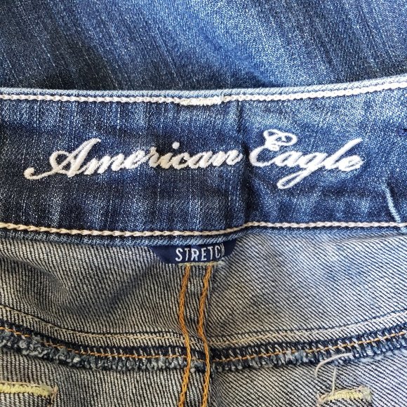 AMERICAN EAGLE Artist Crop Medium Wash Stretch 2 - Picture 5 of 6